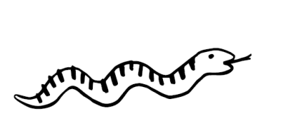 Getekende afbeelding van een slang