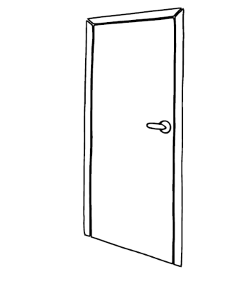 Getekende afbeelding van een deur