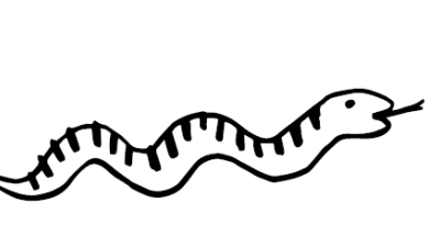 Getekende afbeelding van een slang