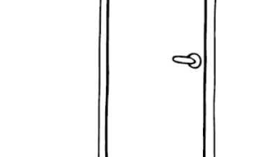 Getekende afbeelding van een deur
